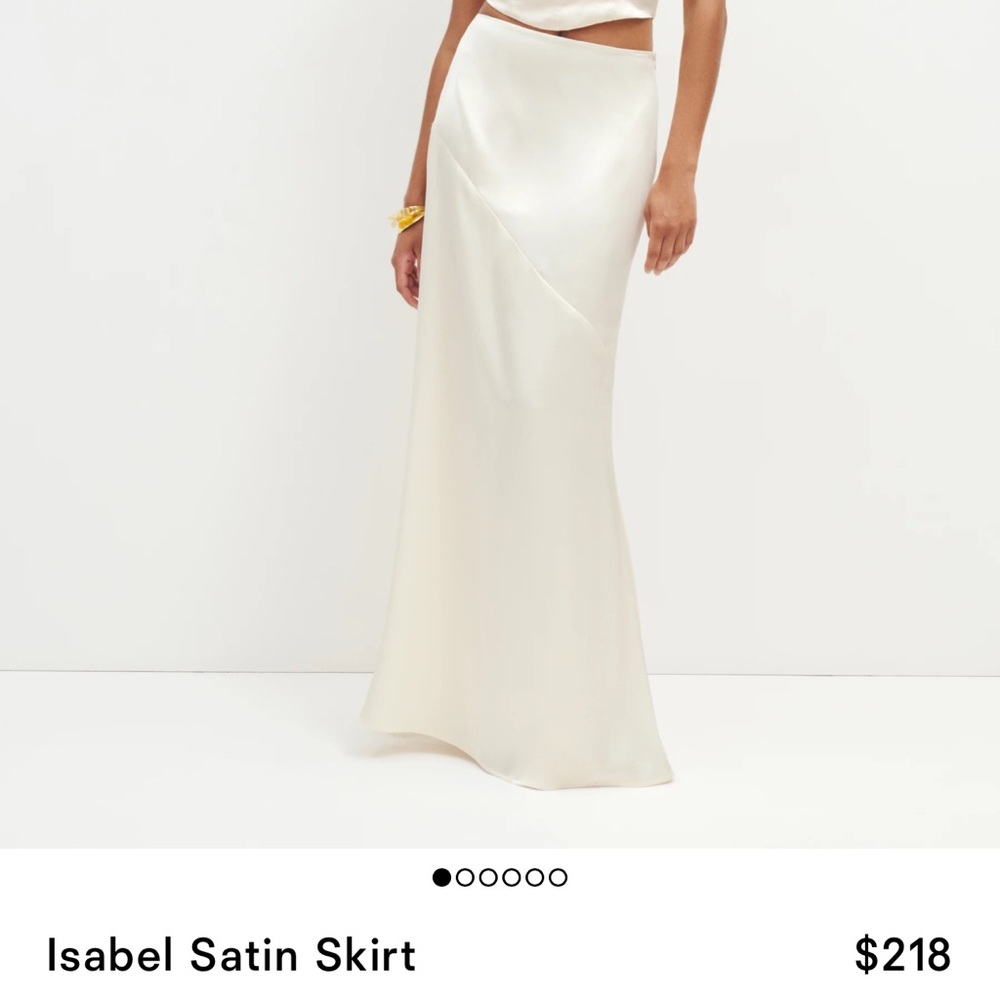 Reformation Isabella silk skirt - fior de latte. Size 0. New no tags.